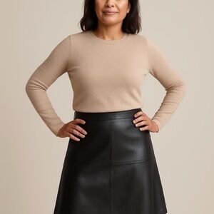 MaxMara weekend skirt Black vegan Leather A-Line